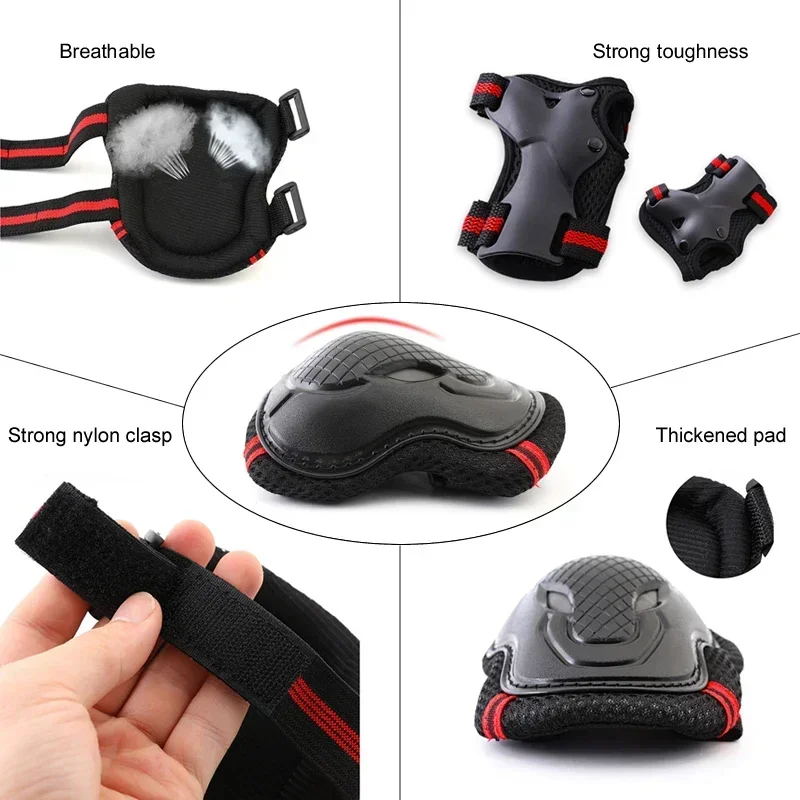 

Kids Adults Skateboard Roller Skating Protective Gear Wrist Elbow Knee Pads Protector Cycling Riding Helmet Safety Guard