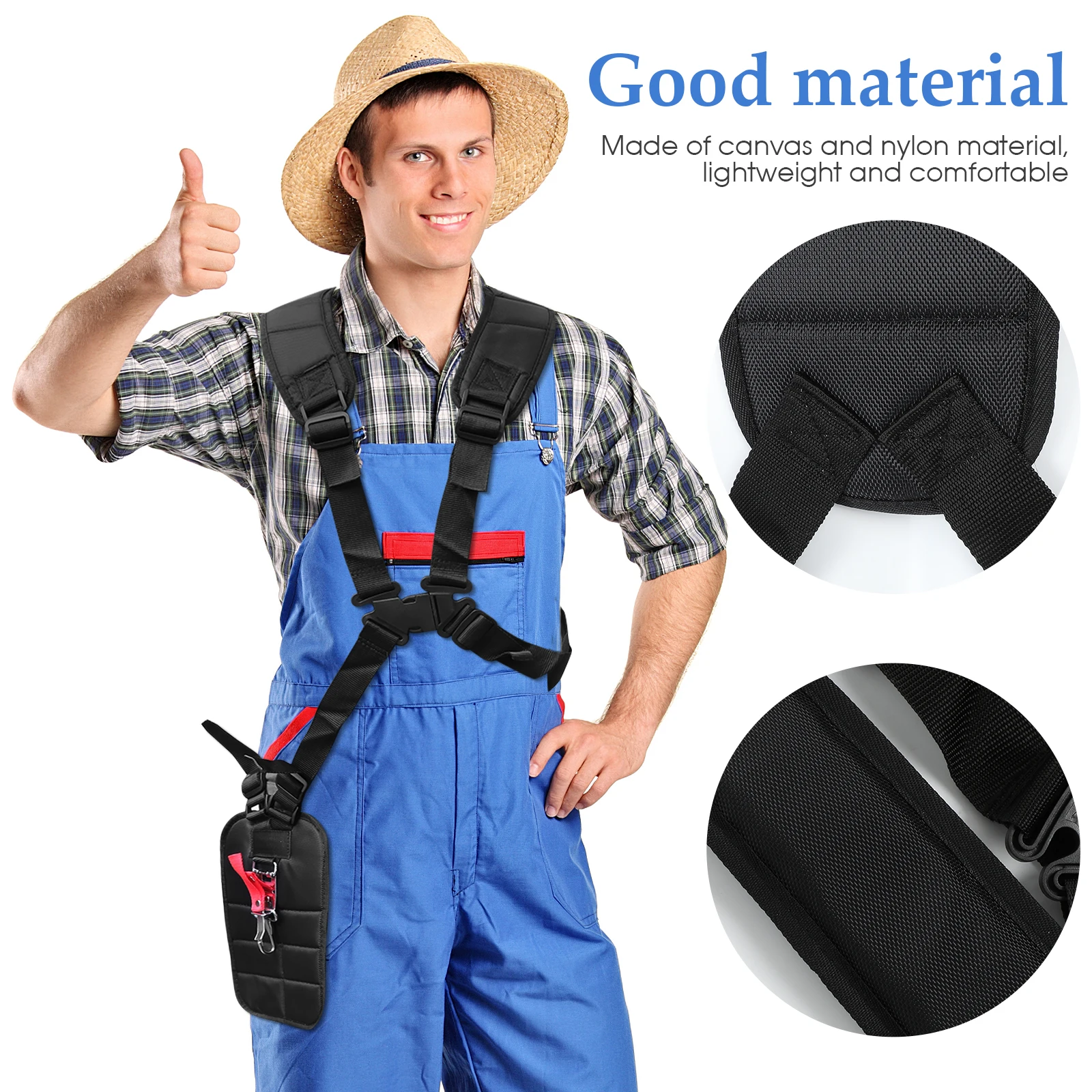 

Universal Double Shoulder Harness Strap For Brush Cutter Grass Trimmer Adjustable Waist Durable Comfortable Extended Wear