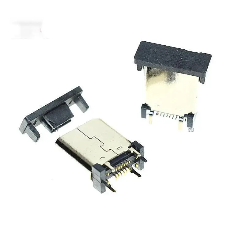 10PCS USB 2.0 Type-C Female Connector 16-Pin Vertical SMT Mount 5.5/6.4/6.5/6.8mm Height SMT on Board Power Delivery PD Charging