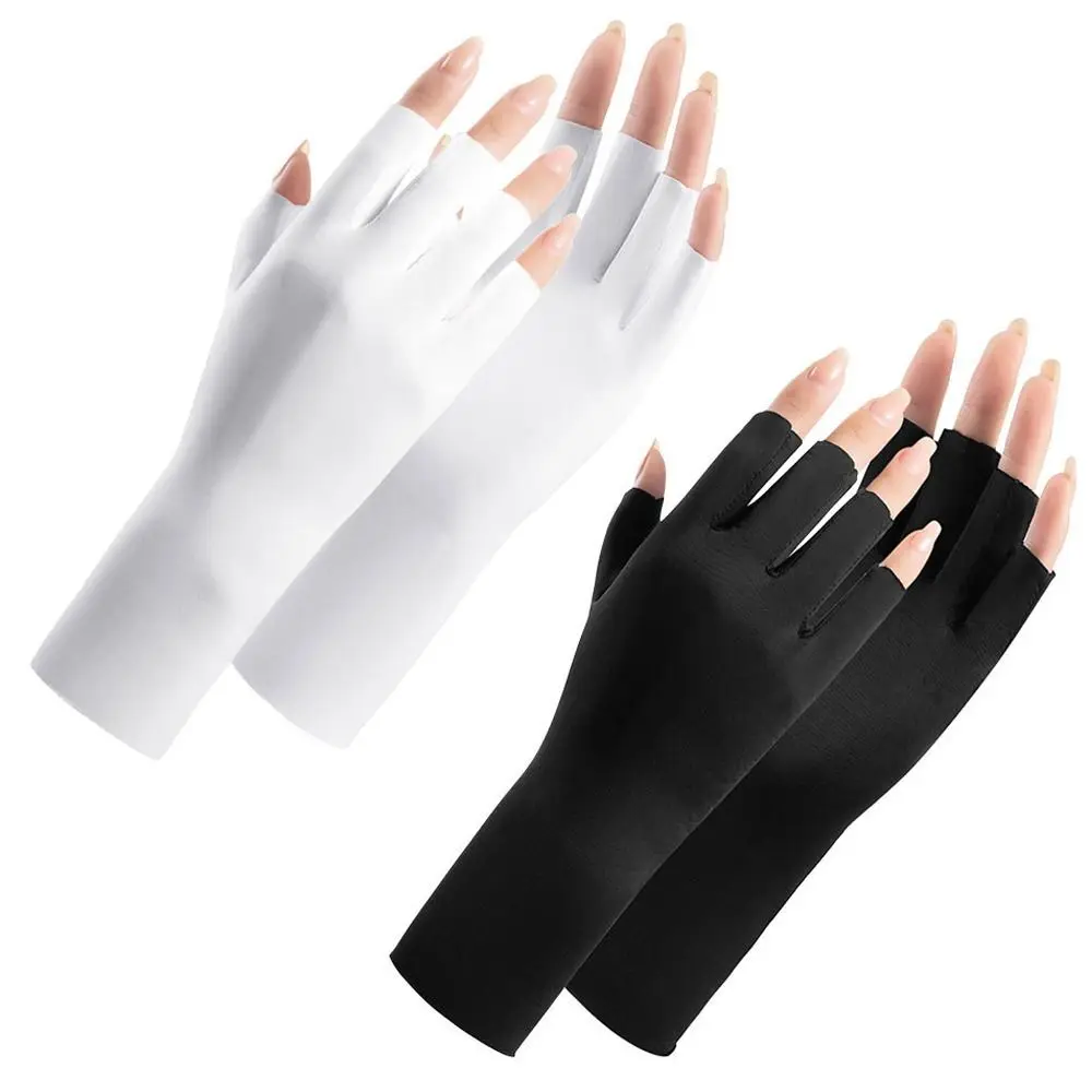 Anti -Uv Rays Sunscreen Gloves Led Lamp Protect Finger Skin Nail Painting Gloves Radiation Proof Nail Uv Protection