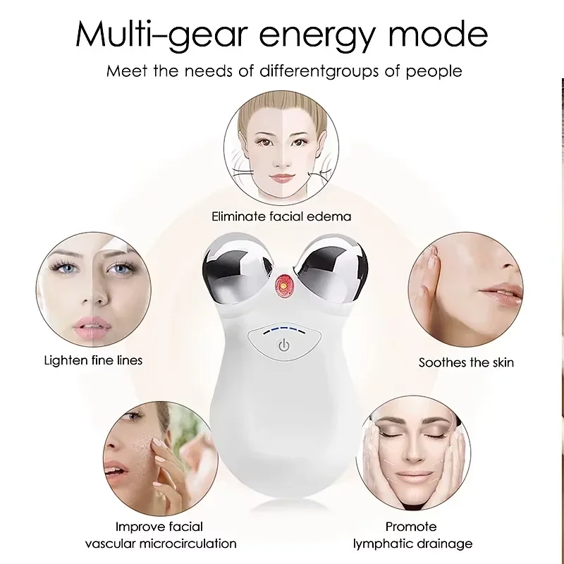 Rechargeable Face Massager 5 Gears Electric Micro-Current 3D EMS Firming Micro Current Deedema Decree Wrinkle Skin Beauty