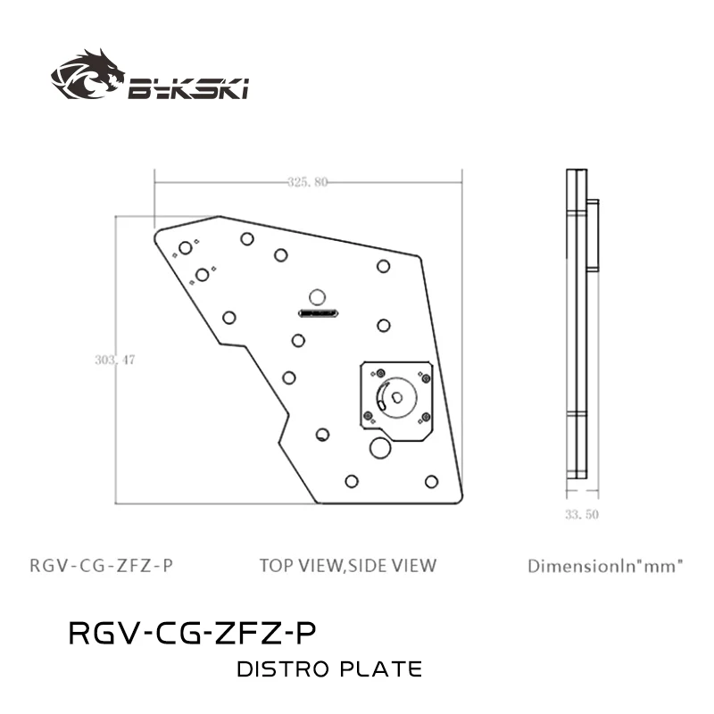 BYKSKI – carte acrylique RGV-CG-ZFZ-P, Solution de canal d'eau, utilisée pour le boîtier d'ordinateur COUGAR Conqueror/acrylique haute transparence