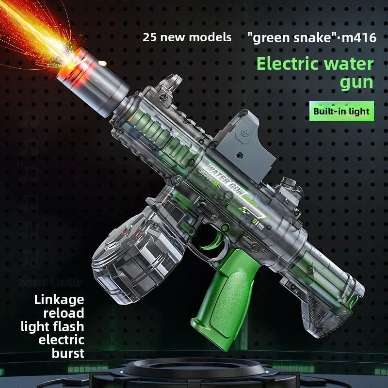 Pistolet à eau électrique de tir et de recul simulé, jouets pour enfants, capteur automatique, lumières, pistolet à eau, plage en plein air, jouet pour enfants, cadeau