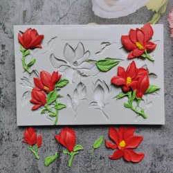 The Flowers Silicone Mould Fondant Cake Decorating Silicone Mold Clay,Sugarcraft Cupcake Top Chocolate Baking Tool,kitchenware