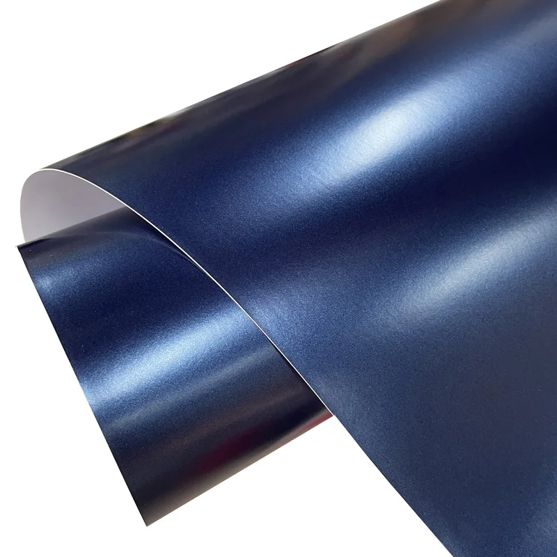

Premium Matte Metallic Midnight Blue Vinyl Wrap Roll Film Self Adhesive Decal Navy Blue Automotive Car Wrapping Foil