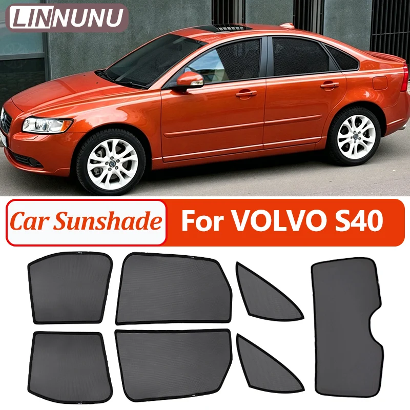 

LINNUNU Magnetic Car sunshade For VOLVO S40 2004-2012 Curtain Window Mesh Sun Shade UV Protection Privacy Blocking accessories