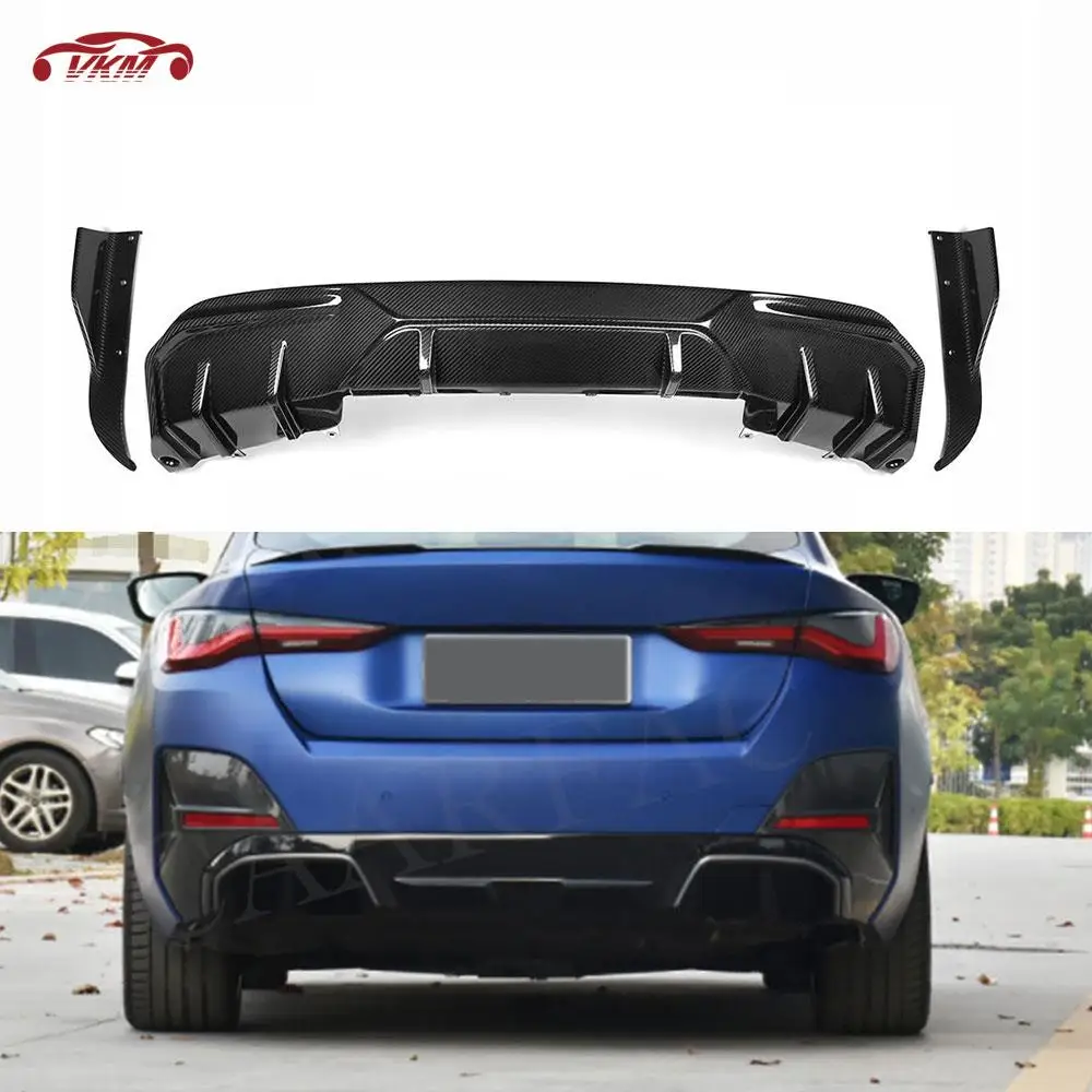 

Dry Carbon Fiber Rear Bumper Lip Diffuser For BMW 4 Series I4 Electric Sedan M50 eDrive40 Tuning 2021+ Side Splitters Canards