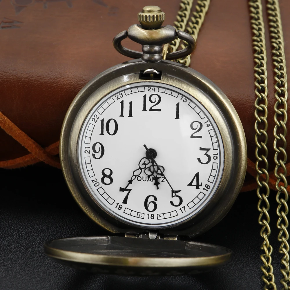 Exquisite Antique Hollow Rose Sculpture Quartz Pocket Watch Vintage Pendant Necklace Bracelet Men's and Women's Clock Gift