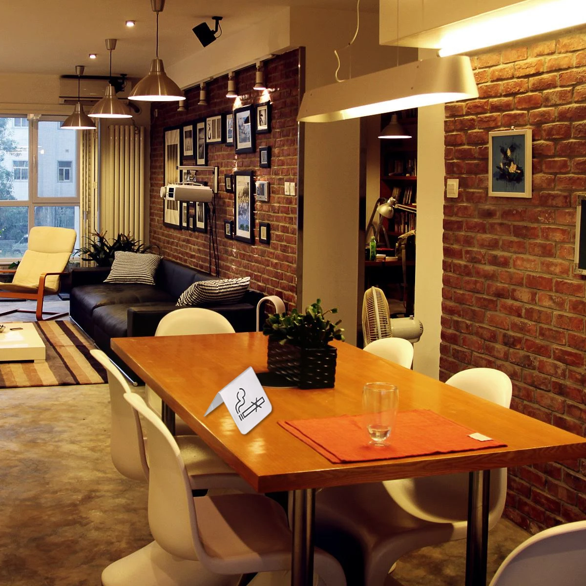 No Smoking Sign Welcome Not Soliciting Warning Hotel Stainless Doublesided Table Tent Signs for Business Dining