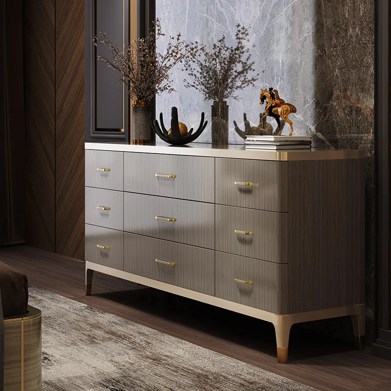 

cabinet light luxury bedroom storage cabinet solid wood drawer storage porch cabinet living room modern dining side