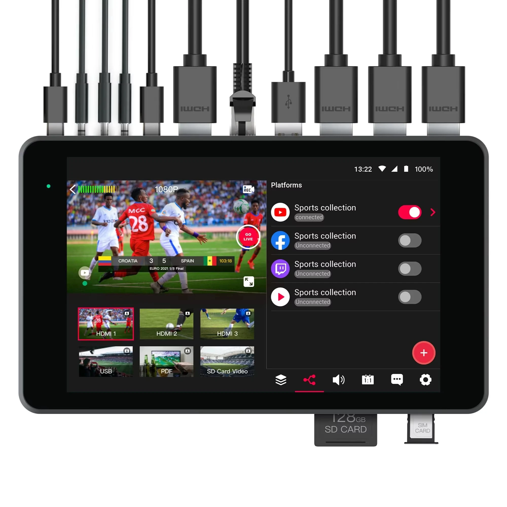 YOLOLIV YoloBox Pro All-In-One Streamer Switcher Monitor Portable Multi-Camera Encoder Multi-Cam Live Streaming Switch System