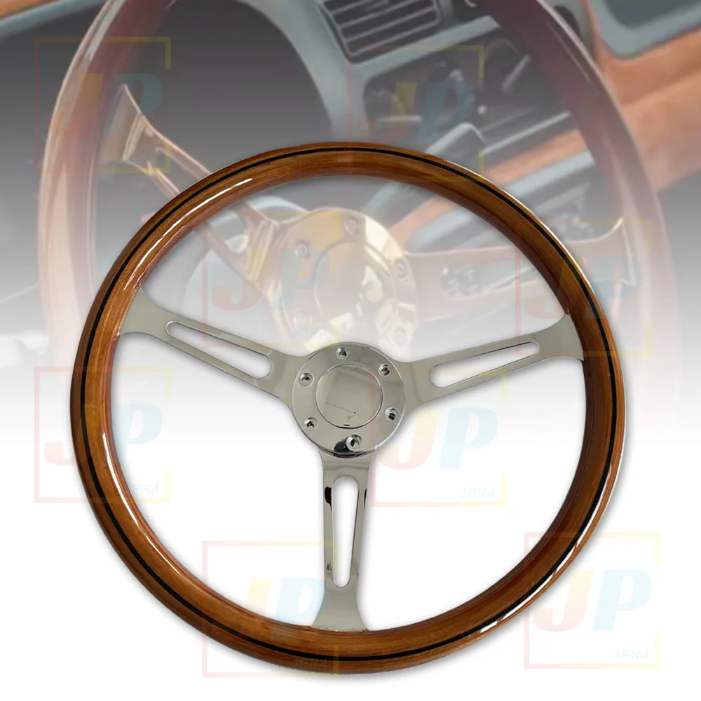 

JDM Cars Mahogany Steering Wheel 380mm 15 inch Steering Wheel with Horn Button Modification