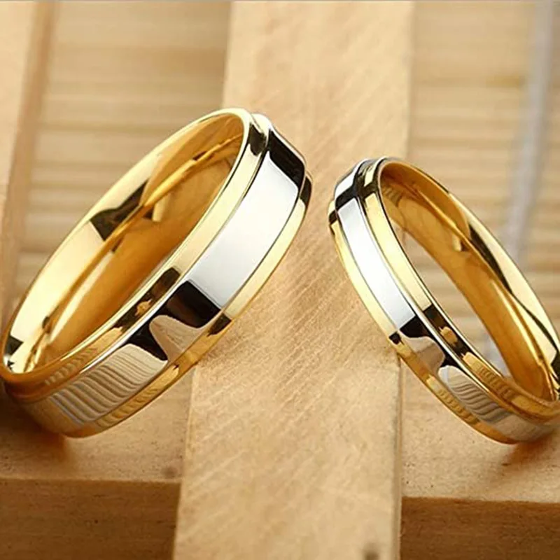 

Luxury Design Stainless Steel Couple Rings Simple Engagement Wedding Rings Exquisite Promise Ring Romantic Valentine's Day Gifts