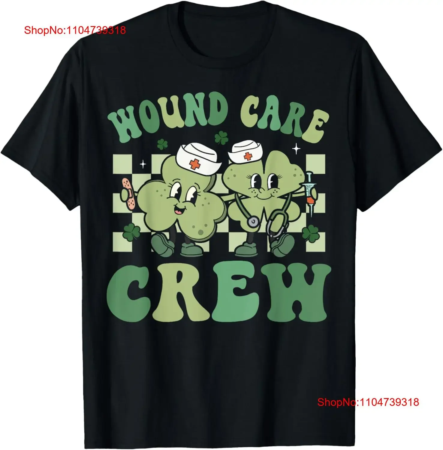 Wound Care Crew St Patricks Day Shamrock Nurses T Shirt  vintage Washed Unisex Slightly designer clothes fashion graphic