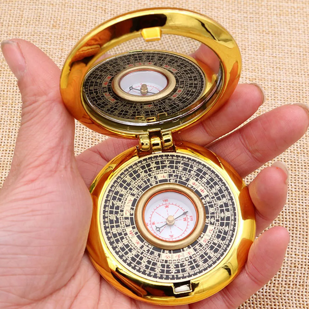 

Chinese Compass Retro Pocket Lightweight Golden Portable Multi-functional Survival Hiking Camping Outdoor Directional Present