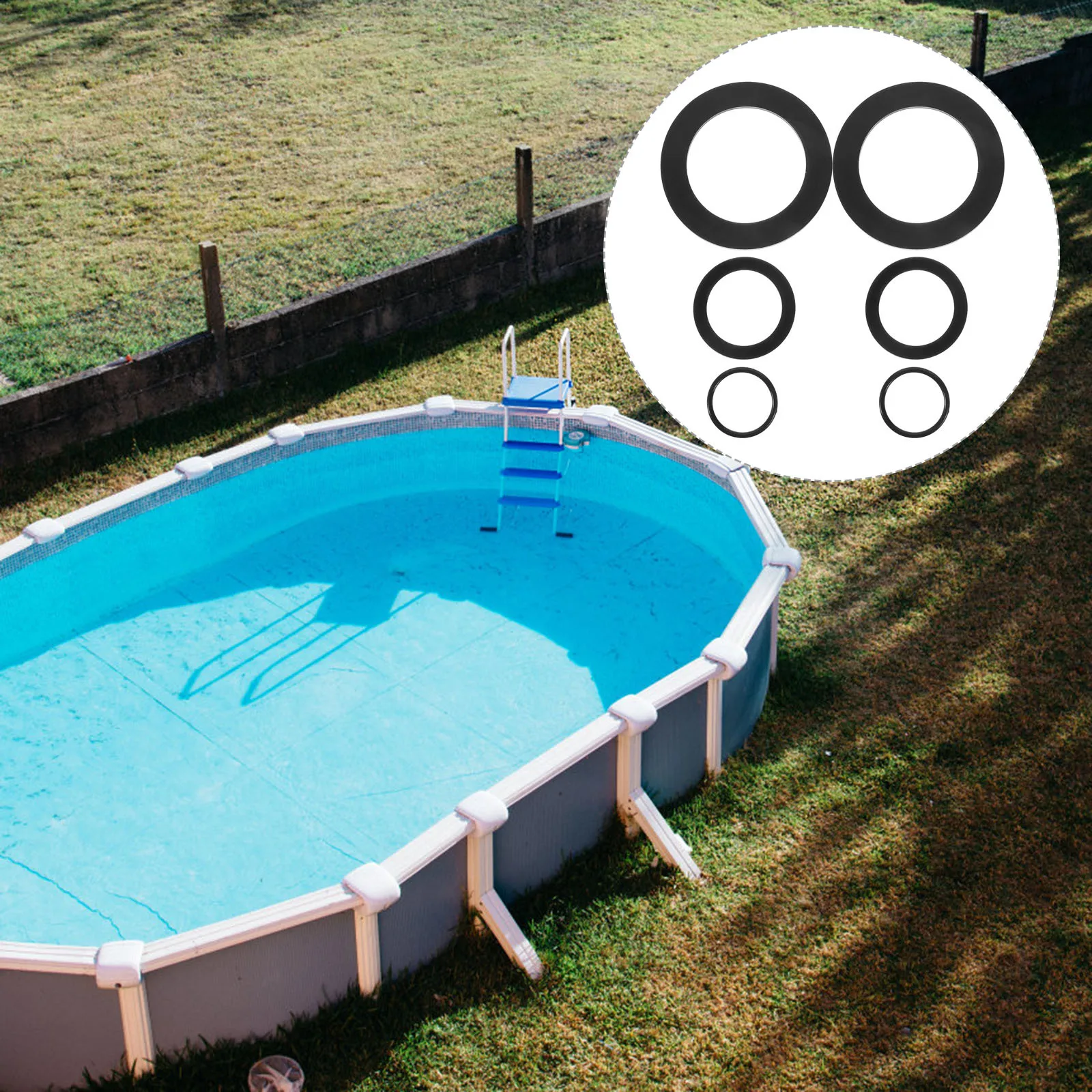 

6pcs Rubber Washers Flat Washer Assortment For Household Appliances Pool Deck Spacers Bolts Electrical Connections Replacement