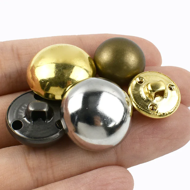 50Pcs Metal Buttons Antique Silver Copper Mushroom Button 15-25mm for Jacket Suit Shirt Coat Decoration Buckle Sewing Accessory