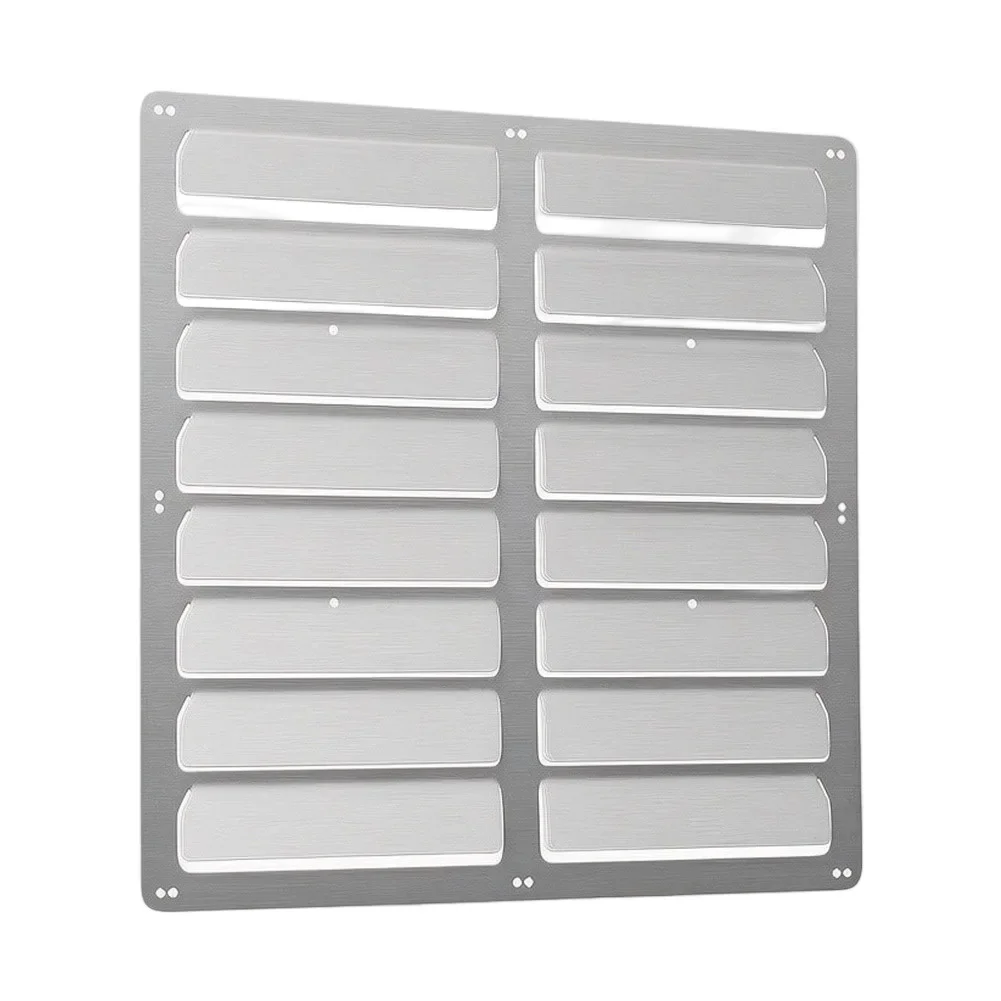 AC Outdoor Unit Wind Shield 43x43cm No-Drill Airflow Guide For Heat Dissipation Rust Prevention Silver Cover