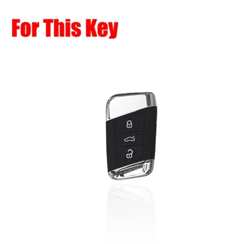 غطاء حافظة مفاتيح السيارة من الجلد الطبيعي A+ لهاتف VW Teramont B8 Arteon Jetta Passat Atlas #2