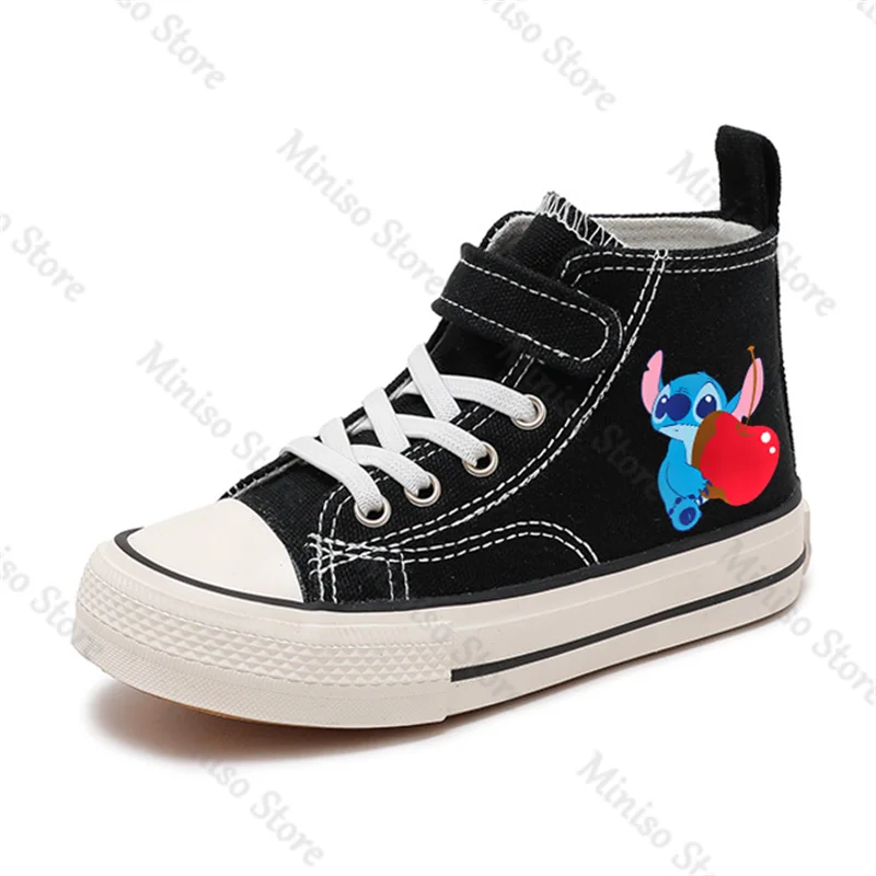 Neues Mädchen High-Top Lilo Stich Jungen Kind Leinwand Schuhe Disney Casual Cartoon Sport Komfort Schuhe Kinder drucken Jungen Tennis schuhe