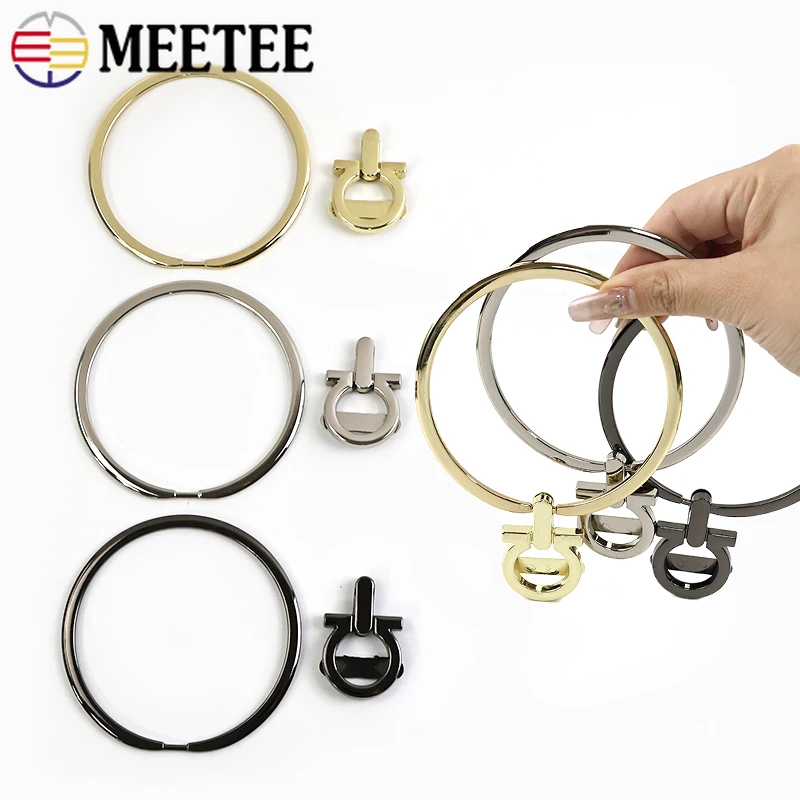 

2Pcs 88mm O Ring Metal Purse Frame for Women Handbag Handles Wallet Replace Handle DIY Handmade Sewing Brackets Bags Accessories