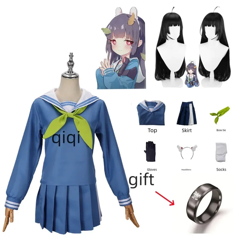 

Game Blue Archive Kasumisawa Miyu Cosplay Costume Halloween Role Play Women Girls Suit Cosplay Blue Sailor Skirt Lovely Clothes