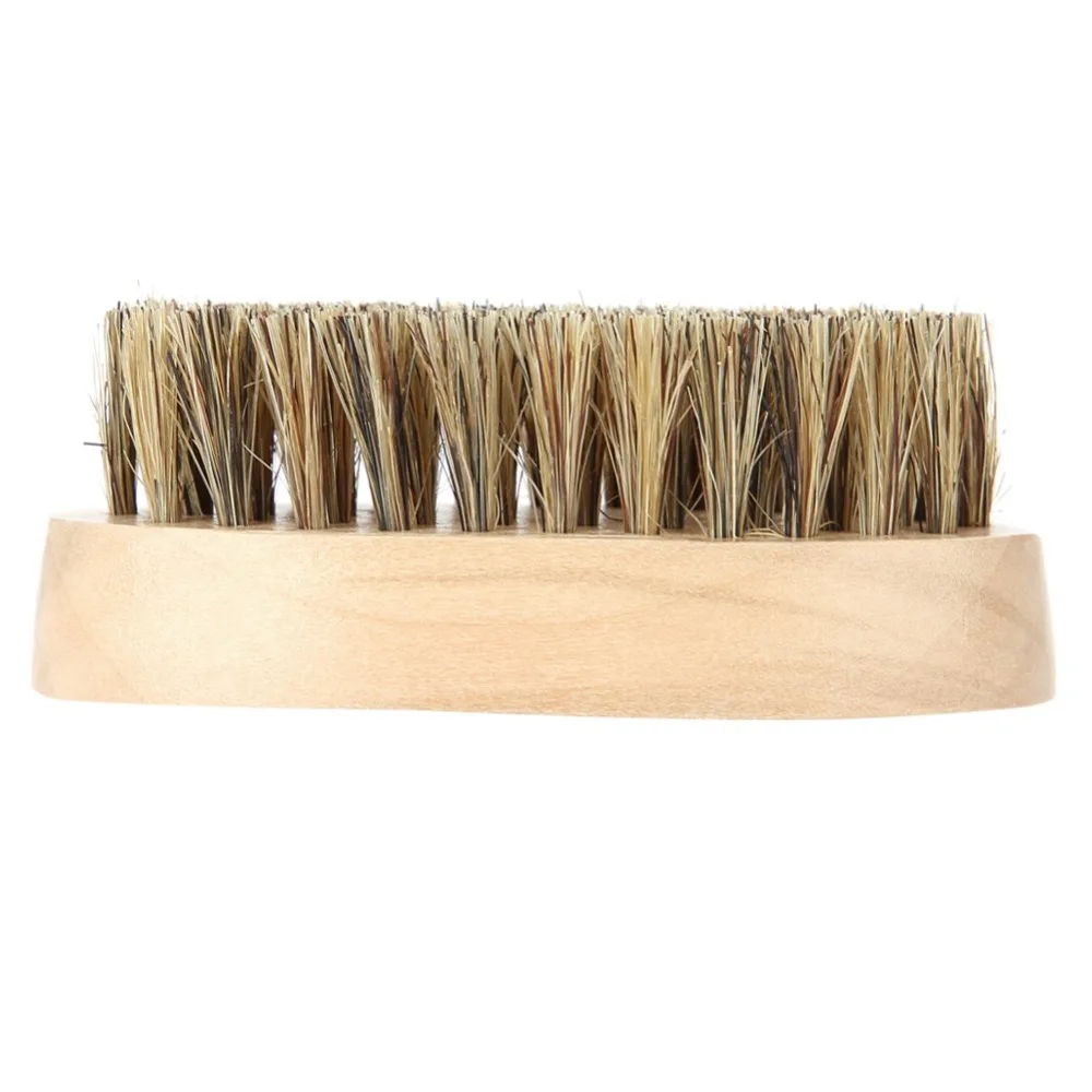 2PCS Static-Free Oval Shape Beard Brushs Curved Design Medium Hard Wave Brush Mustache Comb For Men