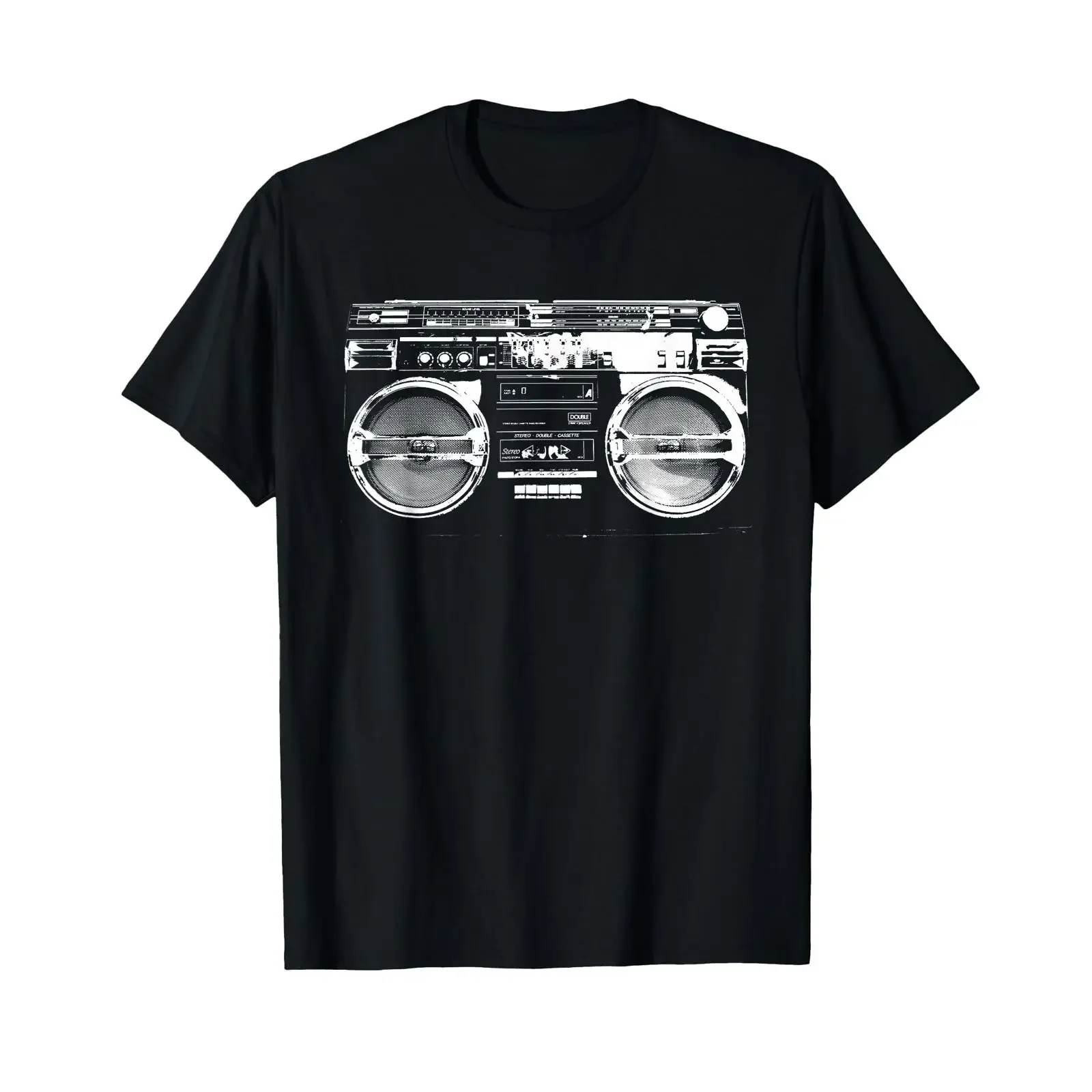 Retro Ghetto Blaster Boom Box 80's 90's Hip Rap T Shirt vintage Washed Casual streetwear fashion Top For Everyday Wear