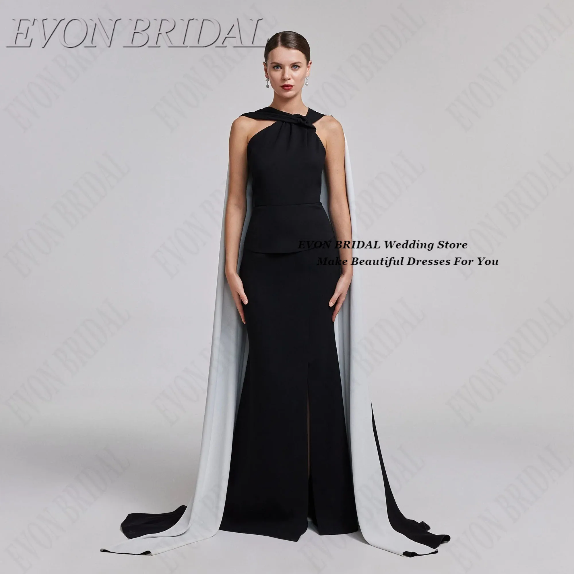 

EVON BRIDAL Mermaid Woman Ceremony Dress Floor Length Wedding Evening Gown Color Clash Party Dresses For Wedding Customized