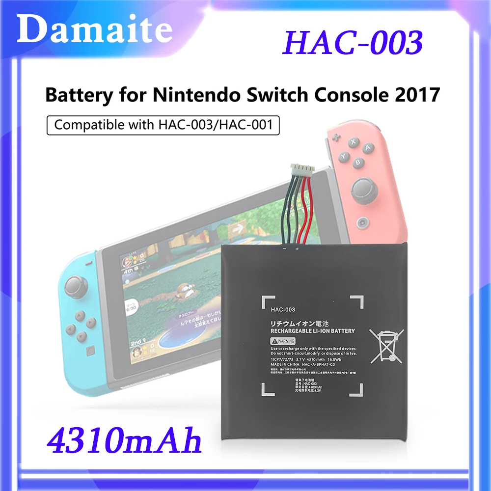 

HAC-003 HAC 003 Battery for Nintendo Switch 2017 Game Console HAC-001 Internal Upgrade Replacement Battery with Repair Tool Kit