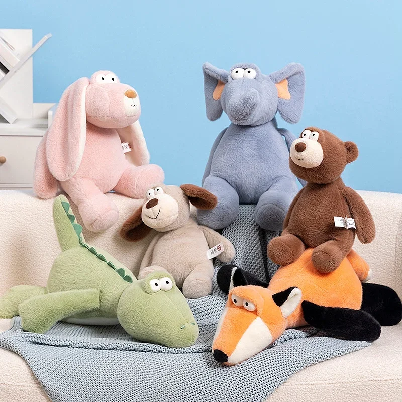 큰 눈 곰 개 여우 토끼 악어 코끼리 봉제 인형, 동물 인형 장난감 수면 베개, 어린이 생일 선물, 집 장식