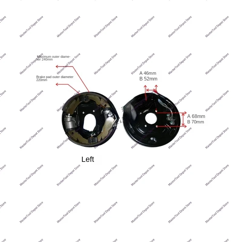 Suitable for Electric Patrol Sightseeing Vehicle Front Drum Brake Disc Assembly Vehicle Accessories