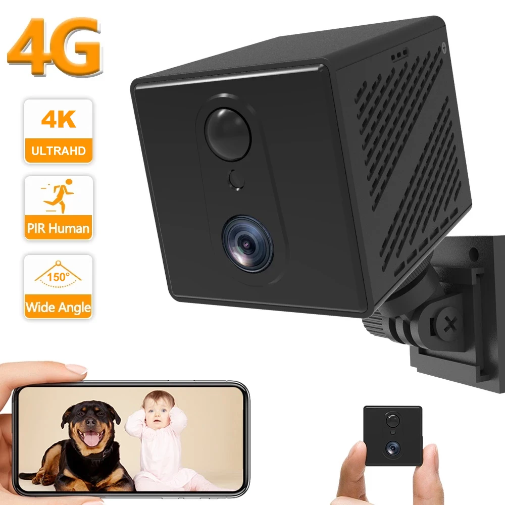 

5MP （4K/1080P/720P）4G Security Camera Wifi 3000mAh Battery 4G SIM Card Surveillance Camera With Night Vision Motion Detection