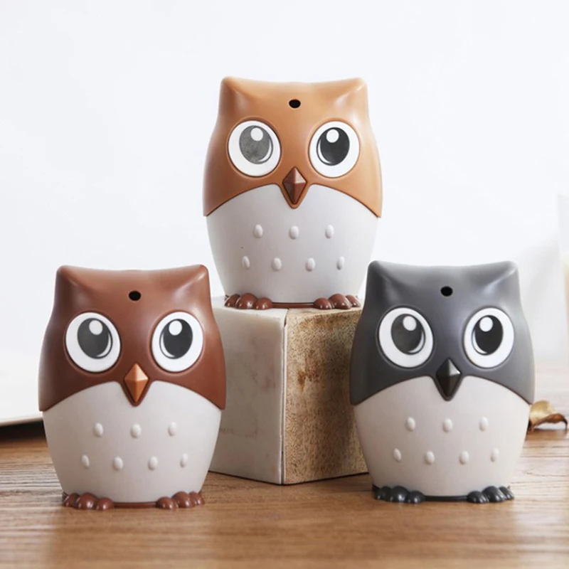 Cartoon Owl Toothpick Holder Desktop Automatic Toothpick Dispenser Tooth Pick Container Automatically PressToothpick Holder 1Pc