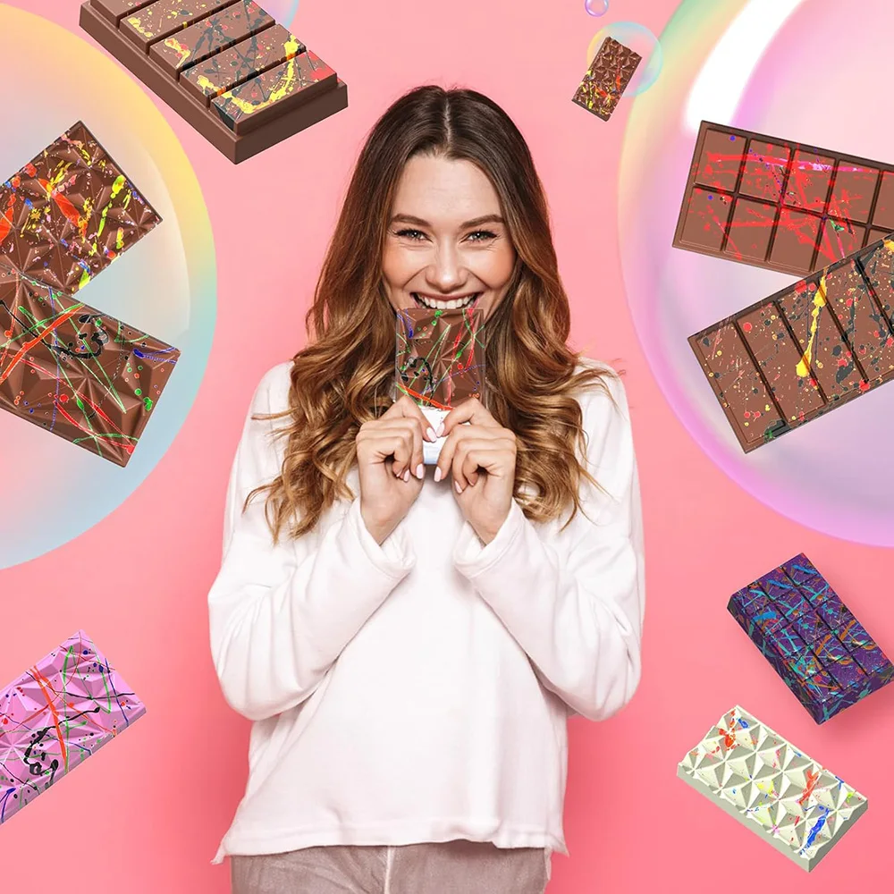 1 PC ซิลิโคนช็อกโกแลตบาร์แม่พิมพ์ Non-Stick WAX Melt แม่พิมพ์สําหรับโปรตีน Energy บาร์ Break Apart DIY Handmade ของขวัญช็อกโกแลตแม่พิมพ์