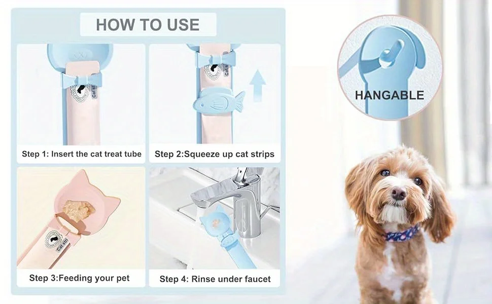 3er-Set niedliche Streifen-Squeeze-Katzenleckerlislöffel, auslaufsicherer Nassfutterspender mit langem Griff, freihändiges, saubereres Haustier-Snack-Werkzeug – Detail 5