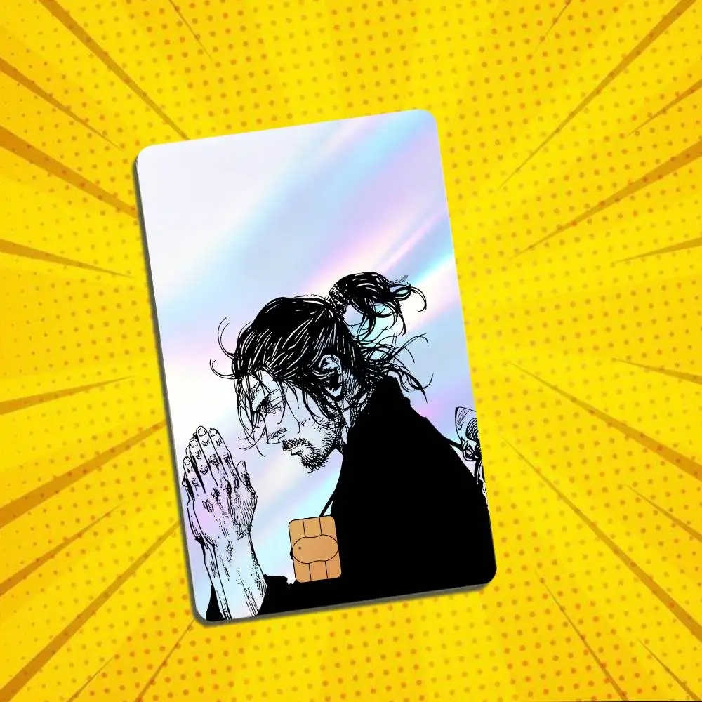 Otsu Tattoo ART Miyamoto Musashi Vagabond  Laser-like texture Card Stickers Credit Visa Debit Bank Charge Card Bus Metro