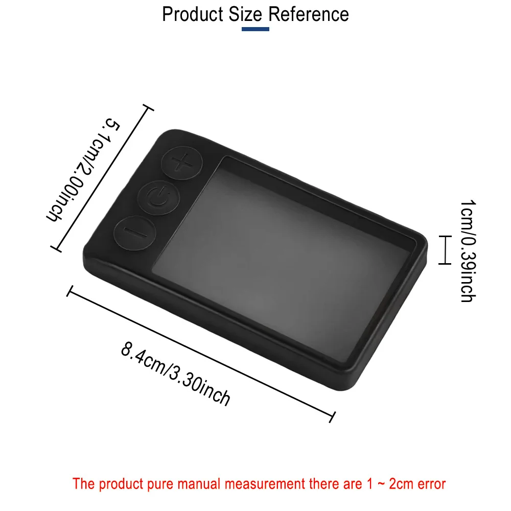 LCD Display for S866 E-Bikes with UART 2 Communication and Silicone Protective Cover 35.7cm Wire 22mm Handlebar Mount