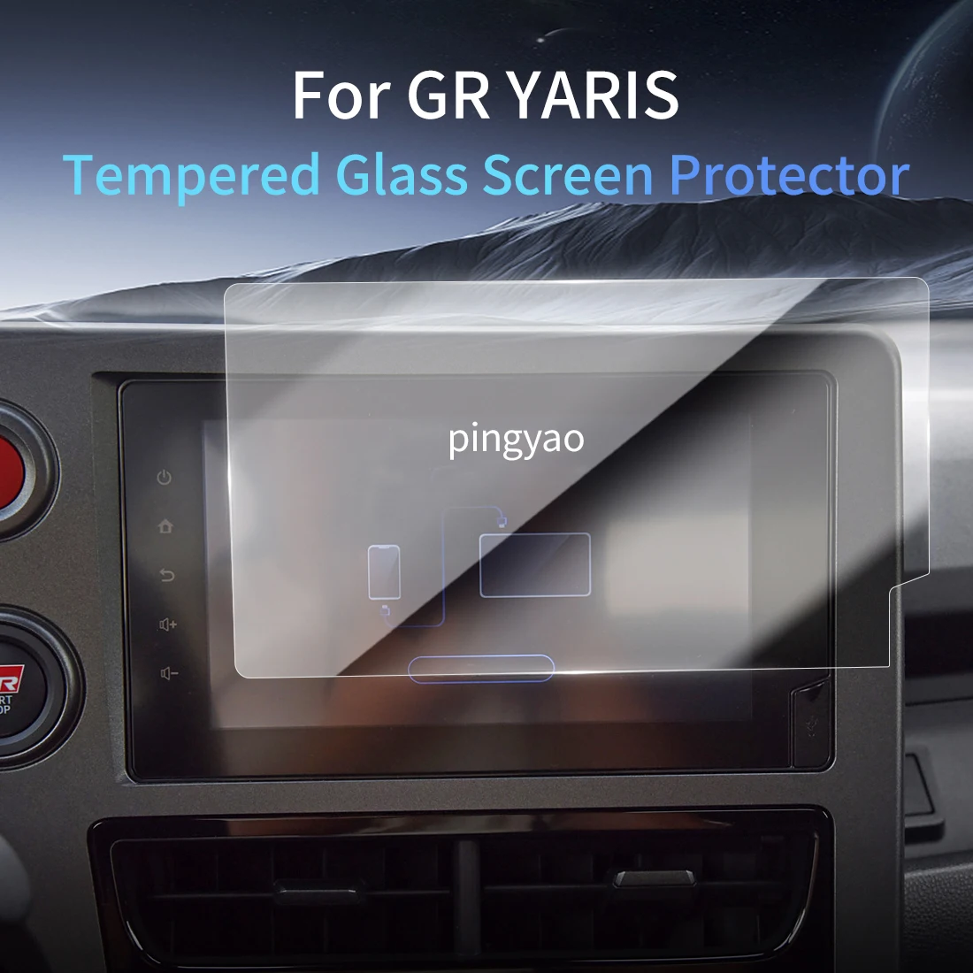 

Car Sticker Screen Protector Navigation Display Tempered Glass Protective Film Car Accessories Vehicle For24 Toyota GR YARIS