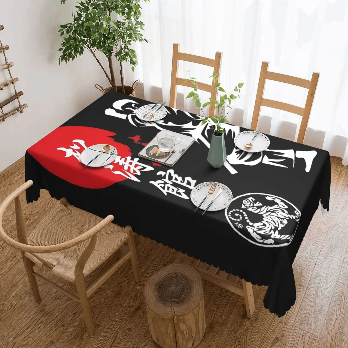 Shotokan Karate Spirit Custom Rectangular Tablecloth Oilproof Table Cover for Dining Events Table Cloth