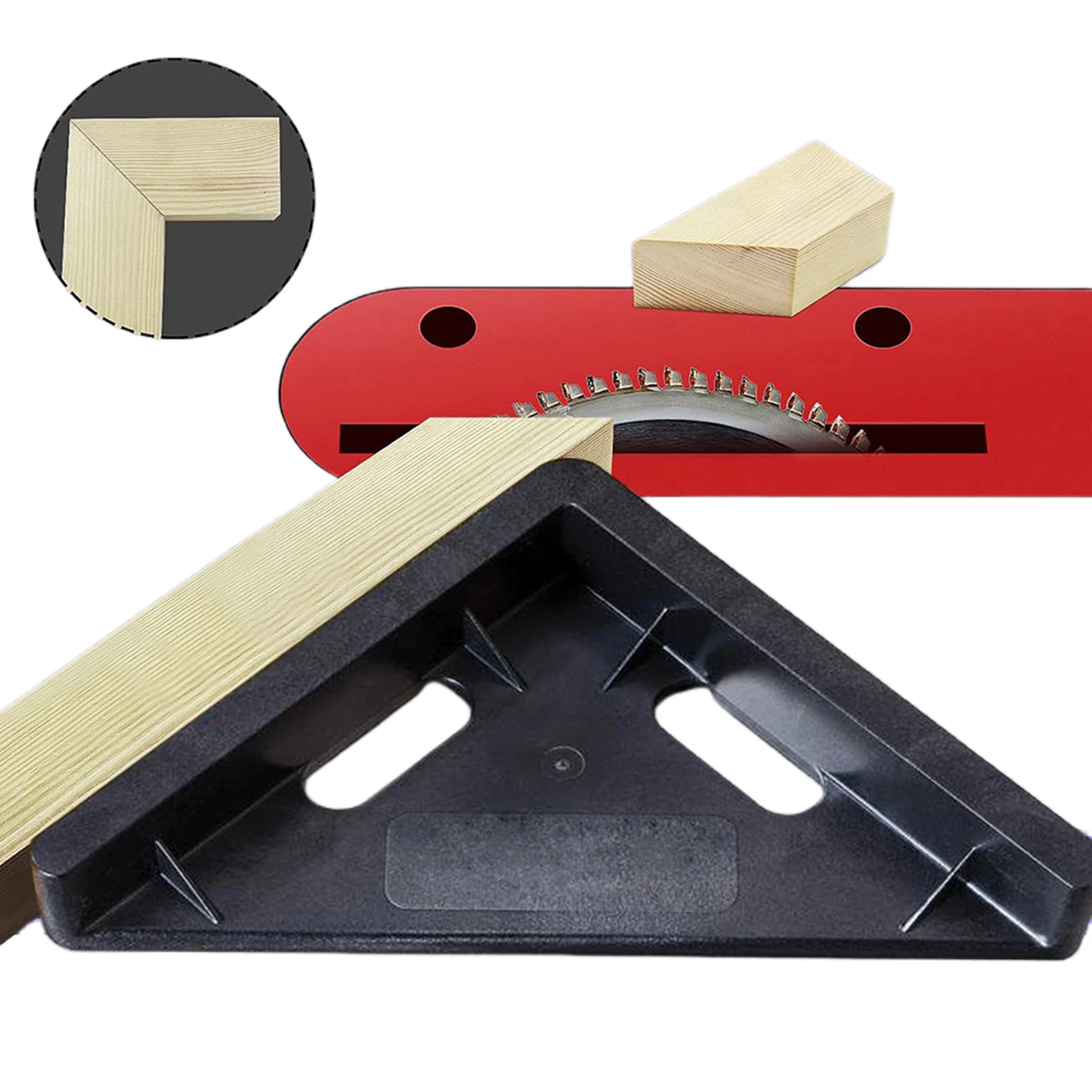 

45 Degree Miter Sled Multi-Purpose Adjustable Precision Miter Gauge Triangular Right-Angle Frame Home Improvement DIY Tool
