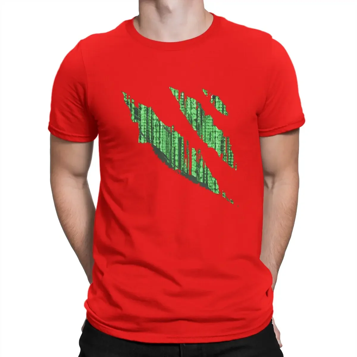 Summer harajuku custom heavyweight Informal Men Bleed Funny 100% Cotton Tees Short Sleeve Matrix Round Collar Tops Graphic image 6