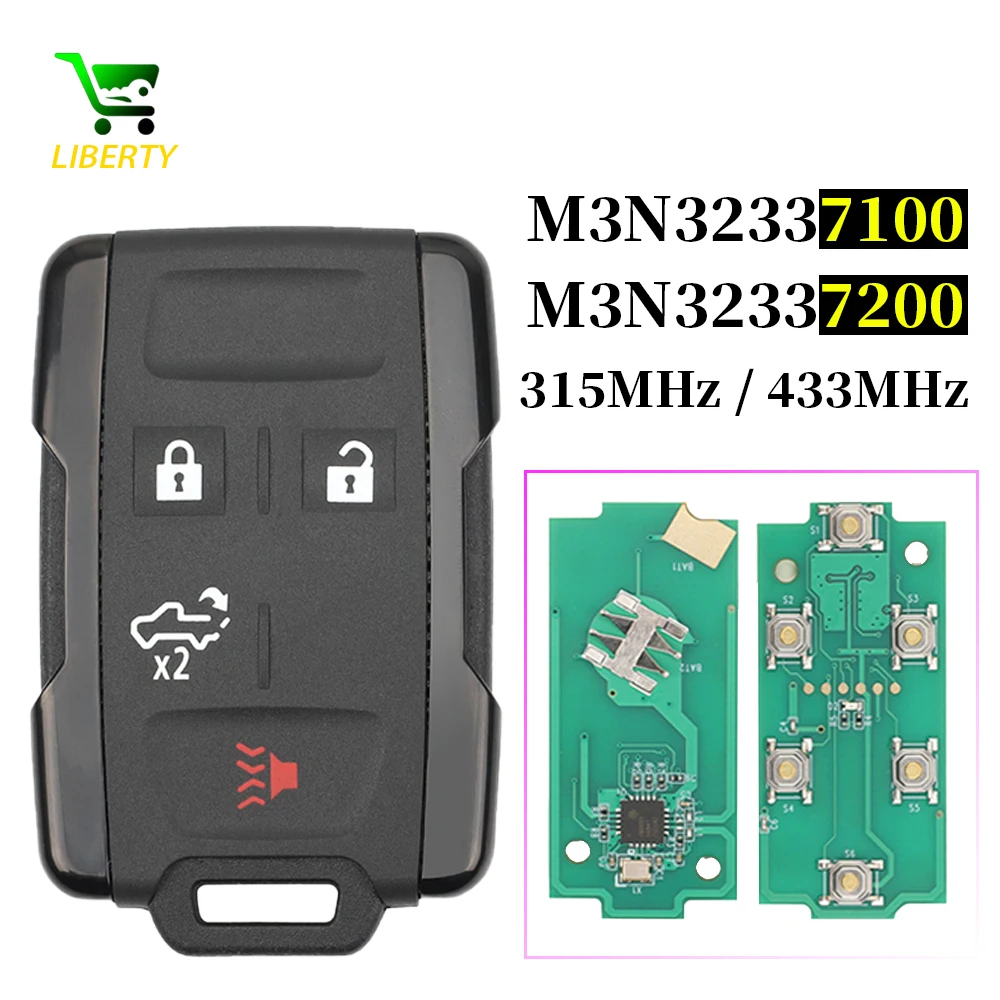 Liberty Car Remote Control Key for Chevrolet Tahoe Colorado Silverado Suburban GMC Canyon Sierra Yukon M3N-32337100 M3N-32337200