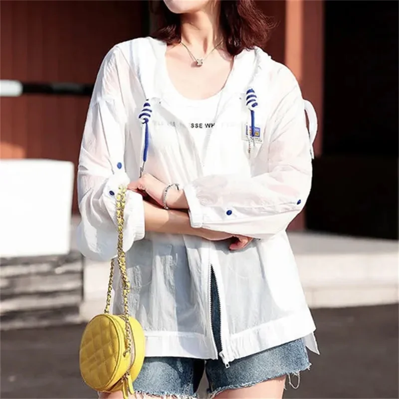 2024 Summer Women New Sun Protection Clothing Short Jacket Loose Sun Protection Shirt Female Coat Thin Anti-UV Tops Outerwear