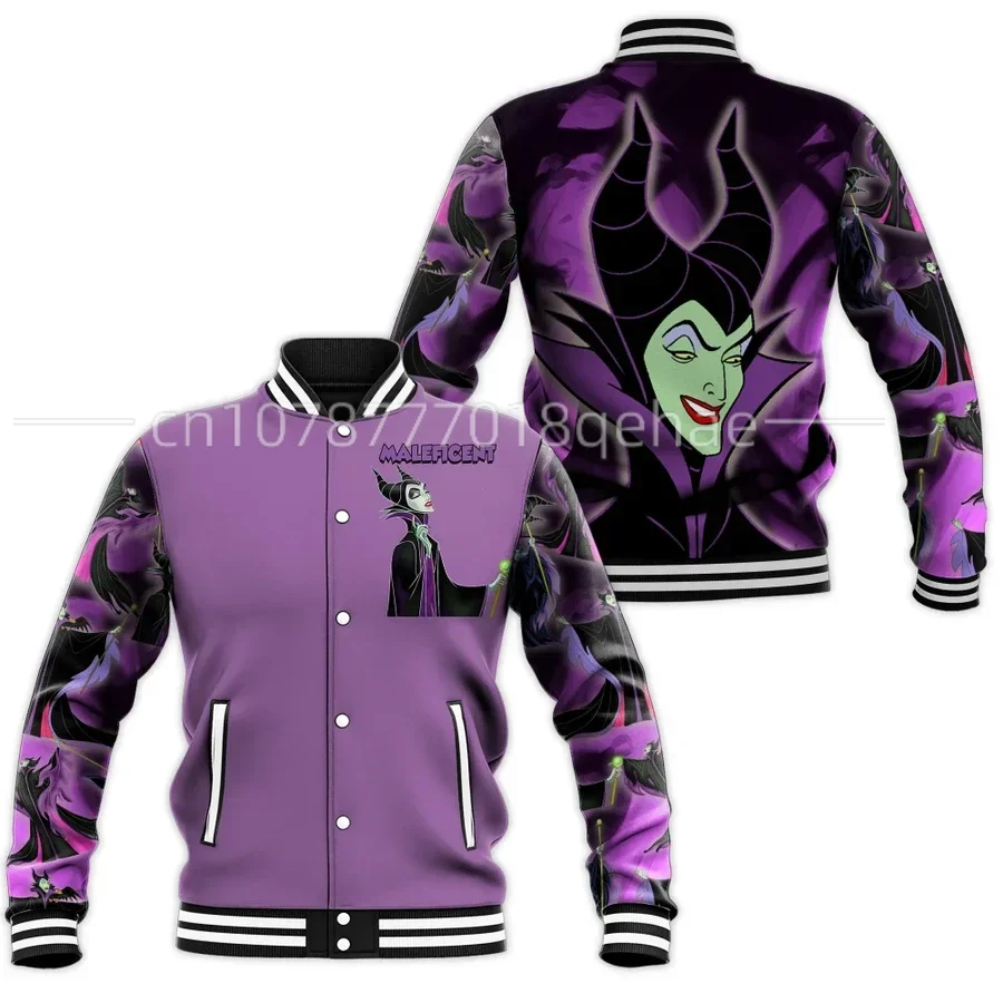 

2023 Disney Maleficent Baseball Jacket Disney Maleficent Casual Baseball Jacket Oversize Street Men's and Women's Jackets