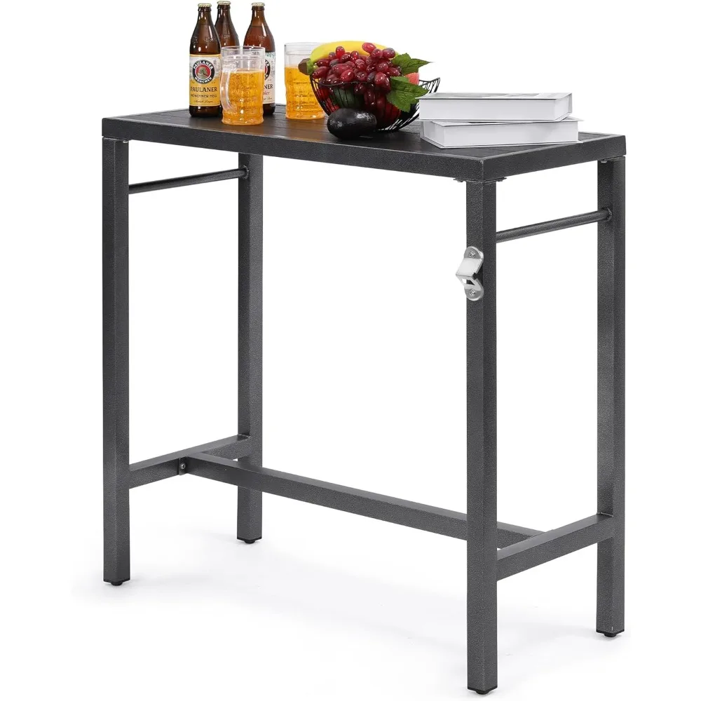 

39x39x17 Patio Extra Wide Long Counter Height Bar Table with Weather Resistant, Outdoor Pub Bar Console, Waterproof, with Compos