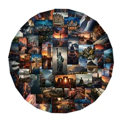 50PCS Landmark Building Photo Stickers Travel Exquisite Handbooks Materials Phone Cases Laptop Suitcases Water Cups Waterproof