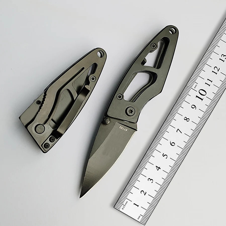 Free shipping Very Sharp 8CR13MOV steel blade Small  Pocket Knife mini all steel  Handle Outdoor DEC Tools