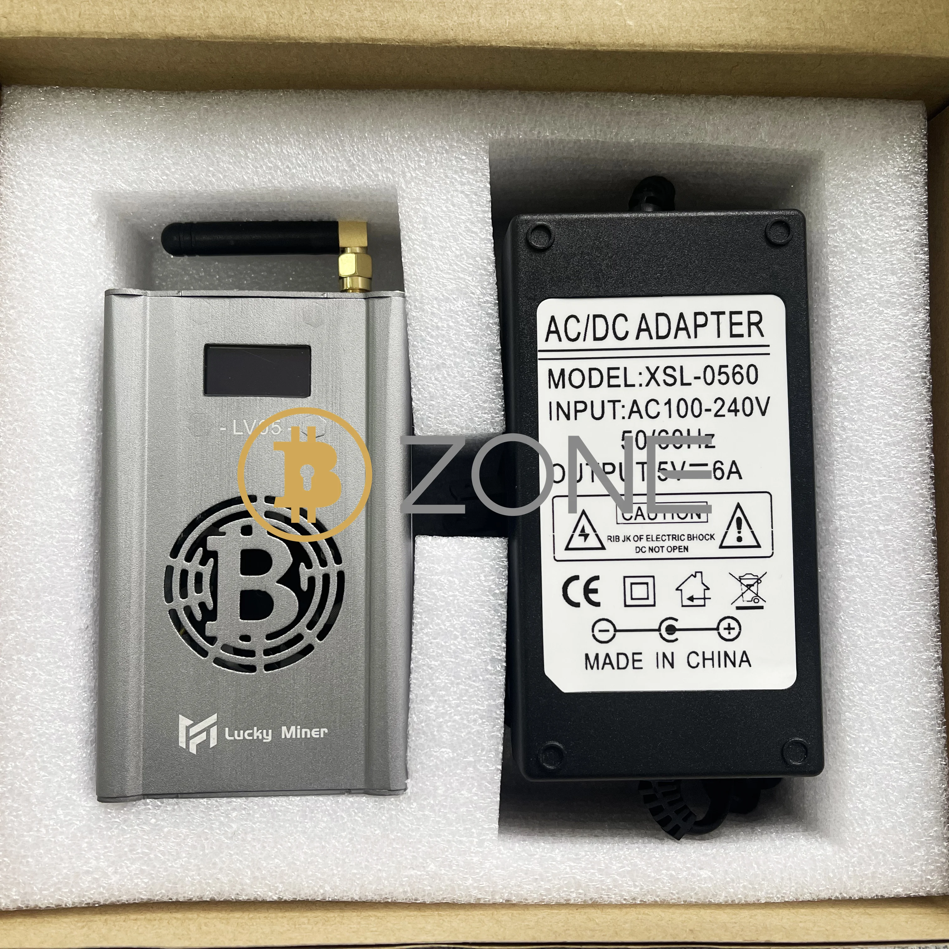 Imagem -03 - Silent Bitcoin Miner Lucky Miner Lv05 Hashrate 320 g s Super Mini Btc Solo Mining Machine com Fonte de Alimentação