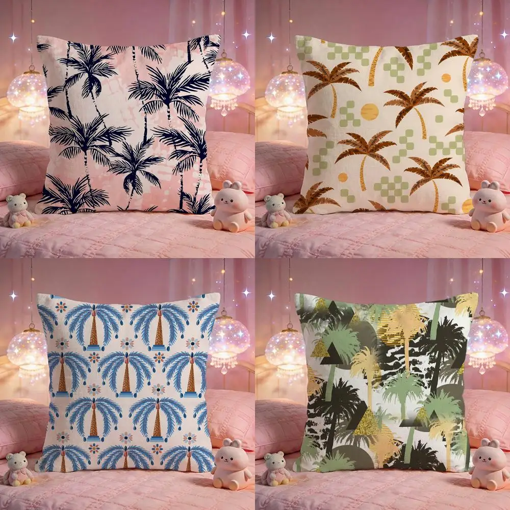 Tropical Palm tree Cushion Cover Premium Comfort Reversible Pillow Cove -Two in One Design for Any Room & Car Interior